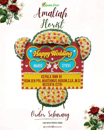 Karangan Papan Bunga Pernikahan di Gedong Meneng Baru